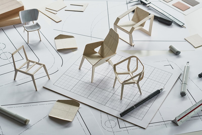 Designer sketching drawing design development product plan draft